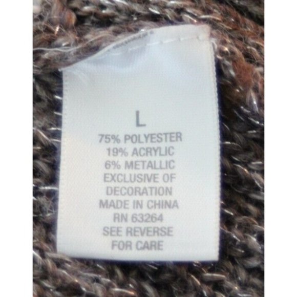 Dressbarn Brown Sparkle Popcorn Knit Short Sleeve Open Shrug Womens Size Large - Picture 8 of 9